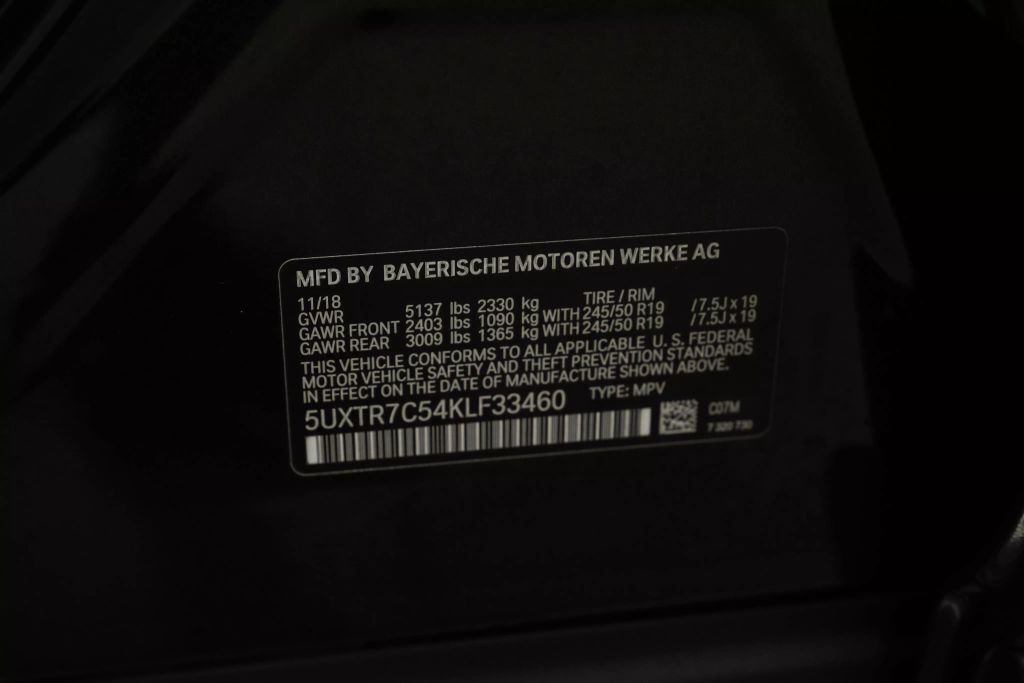 2019 BMW X3 SUV 4-CYL, TURBO, 2.0 LITER SDRIVE30I SPORT UTILITY 4D