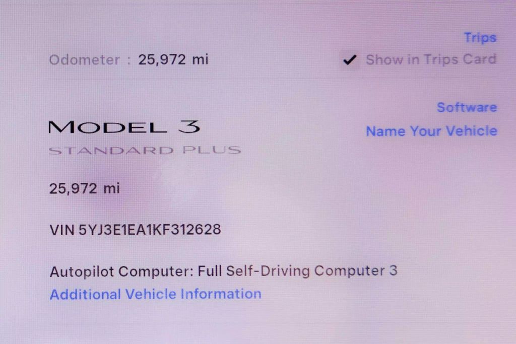 2019 TESLA MODEL 3 SEDAN AC ELECTRIC MOTOR STANDARD RANGE PLUS SEDAN 4D