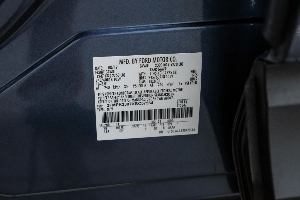 2019 FORD EDGE SUV 4-CYL, ECOBOOST, TURBO, 2.0 LITER SEL SPORT UTILITY 4D