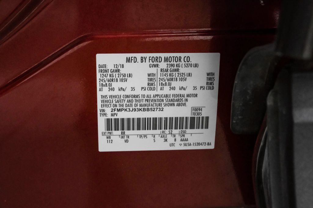 2019 FORD EDGE SUV 4-CYL, ECOBOOST, TURBO, 2.0 LITER SEL SPORT UTILITY 4D