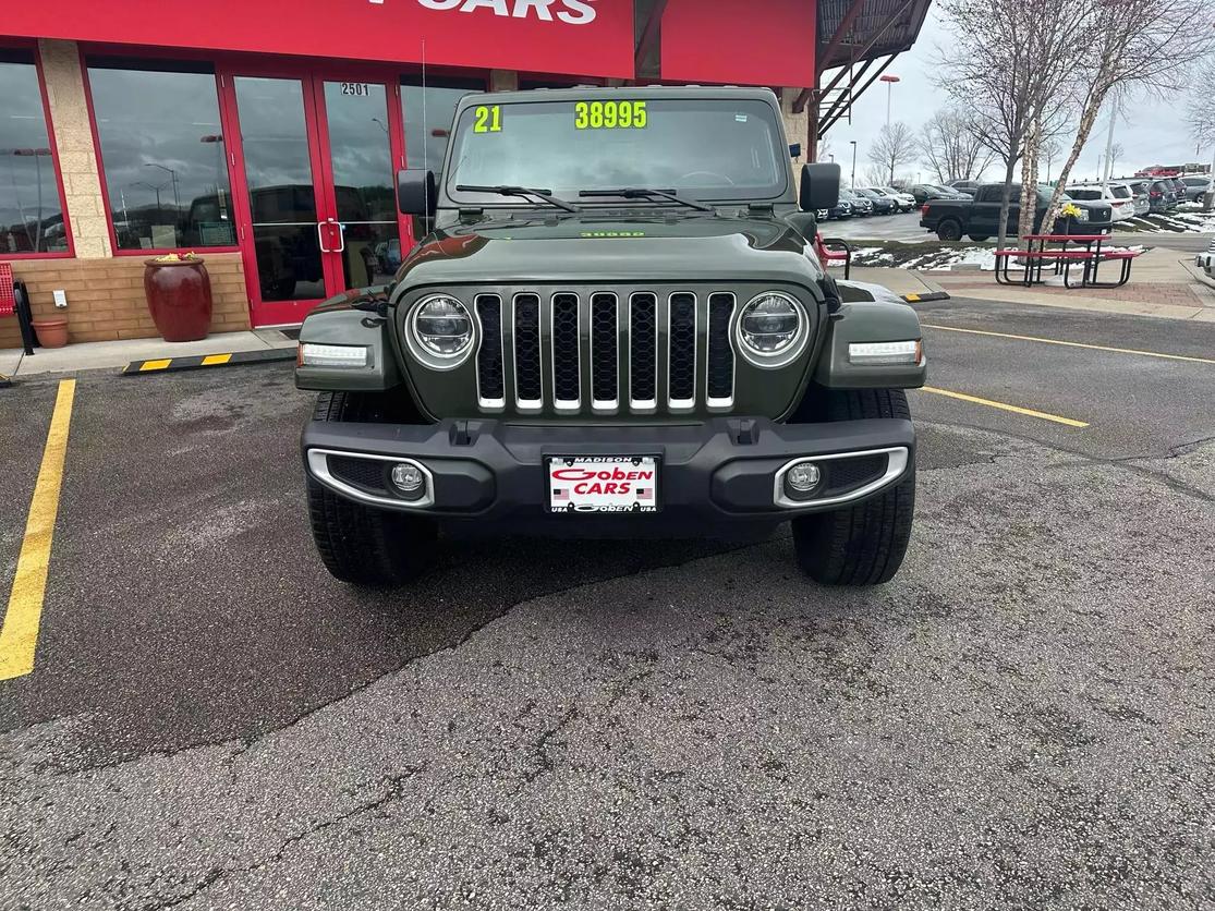 Used 2021 Jeep Wrangler Unlimited Sahara 4XE with VIN 1C4JJXP61MW654500 for sale in Middleton, WI