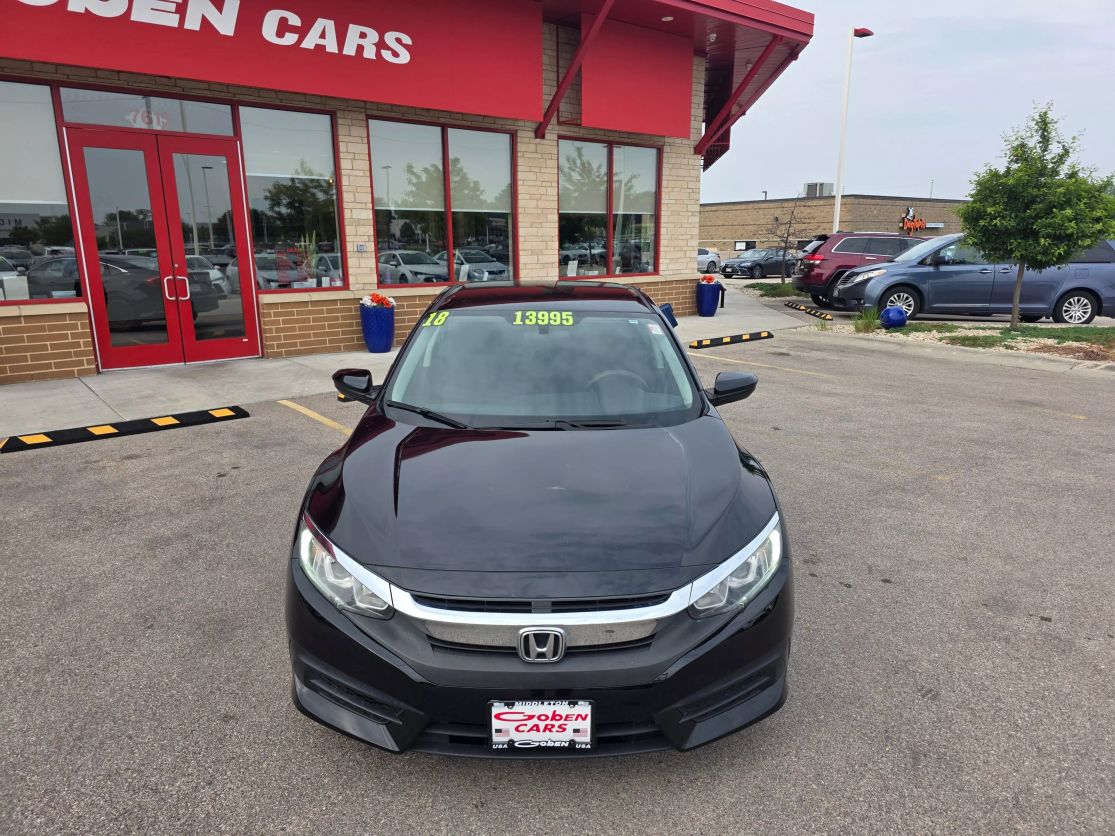 Used 2018 Honda Civic LX with VIN 2HGFC2F59JH561490 for sale in Middleton, WI