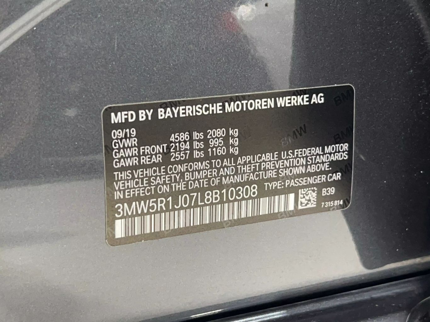 2020 BMW 3 SERIES SEDAN 4-CYL, TURBO, 2.0 LITER 330I SEDAN 4D