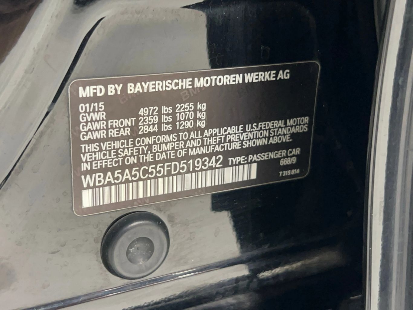2015 BMW 5 SERIES SEDAN 4-CYL, TURBO, 2.0 LITER 528I SEDAN 4D