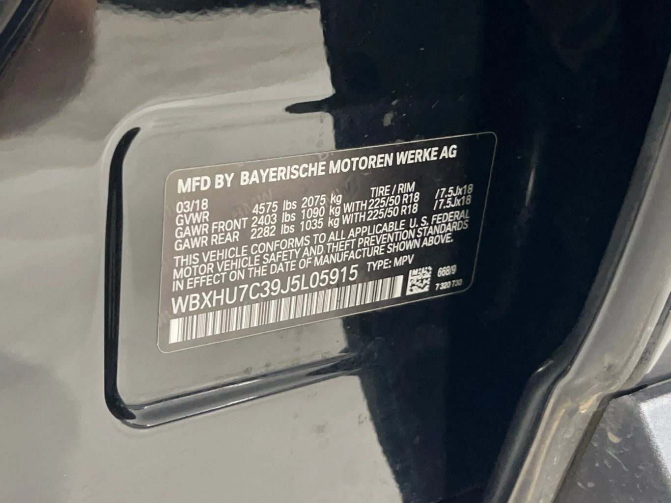 2018 BMW X1 SUV 4-CYL, TURBO, 2.0 LITER SDRIVE28I SPORT UTILITY 4D