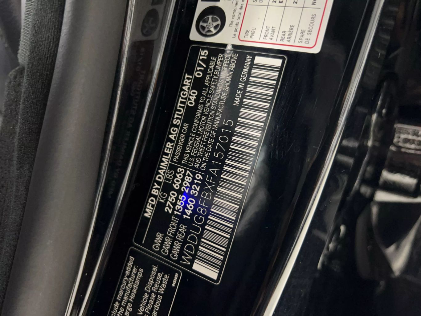 2015 MERCEDES-BENZ S-CLASS SEDAN V8, TT, 4.7L S 550 4MATIC SEDAN 4D