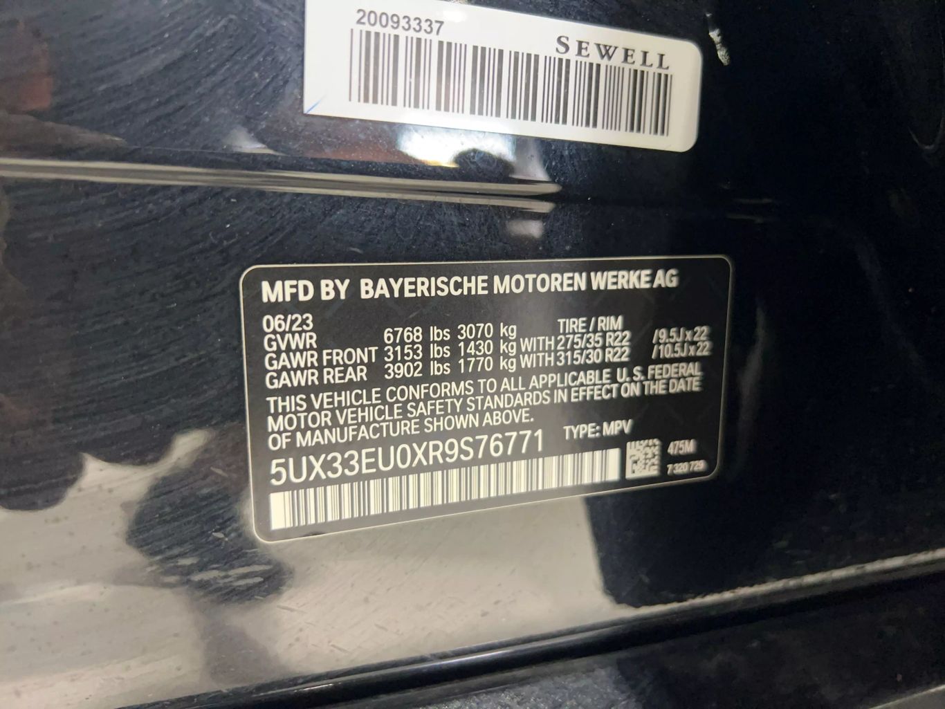 2024 BMW X5 SUV V8, TWIN TURBO, 4.4 LITER M60I SPORT UTILITY 4D