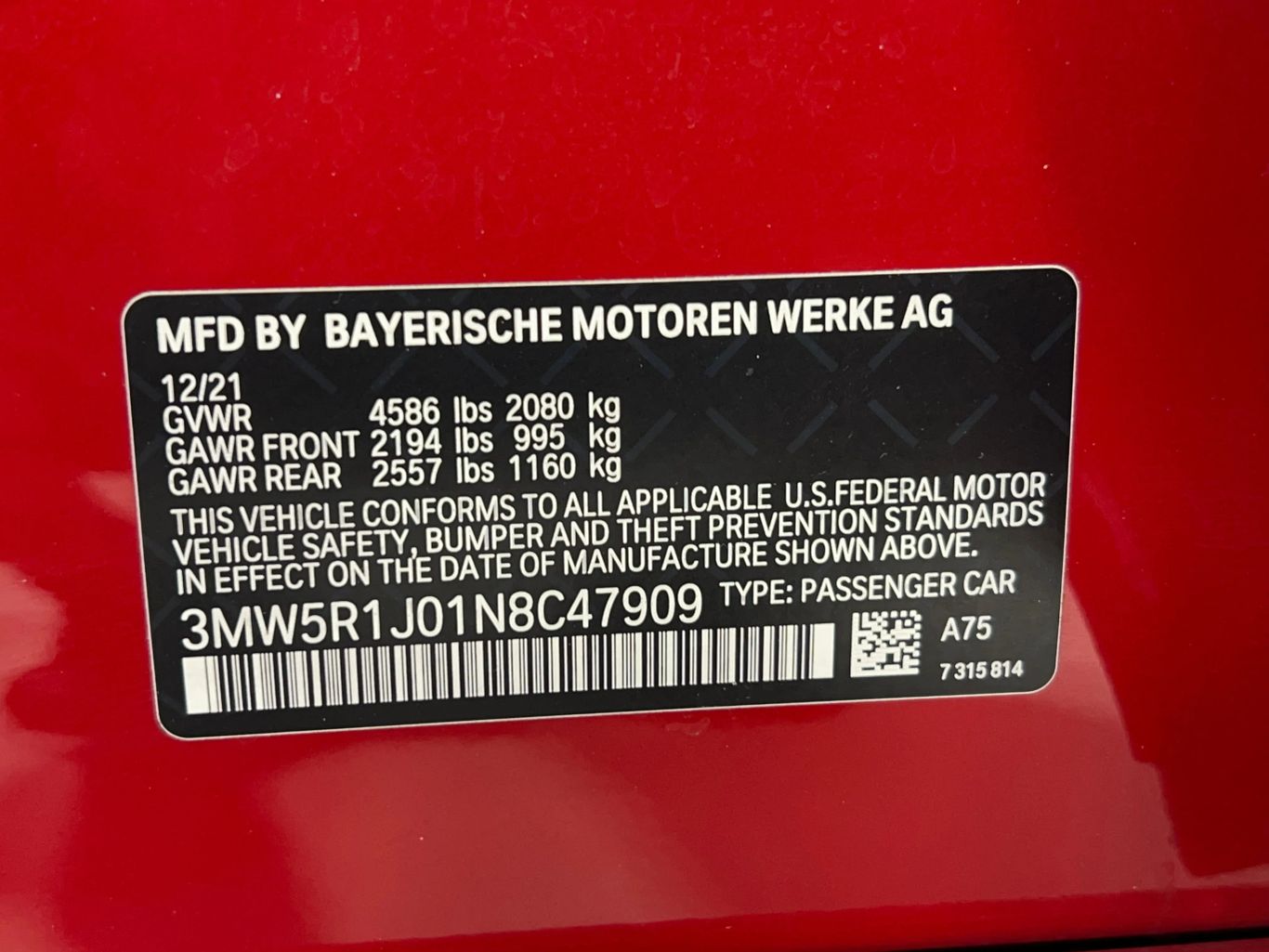 2022 BMW 3 SERIES SEDAN 4-CYL, TURBO, 2.0 LITER 330I SEDAN 4D