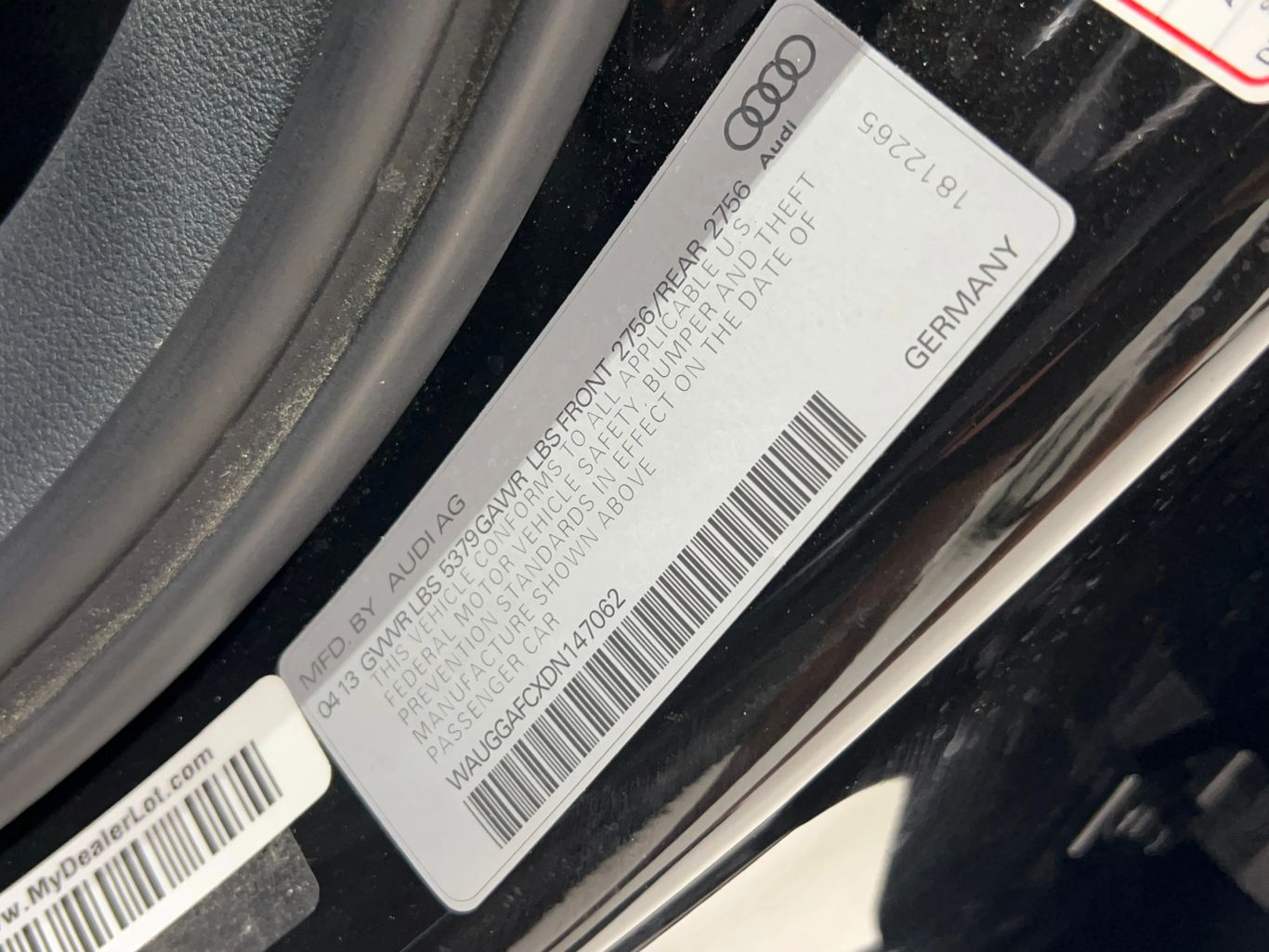 2013 AUDI A6 SEDAN V6, SUPERCHARGED, 3.0 LITER 3.0T PREMIUM PLUS SEDAN 4D