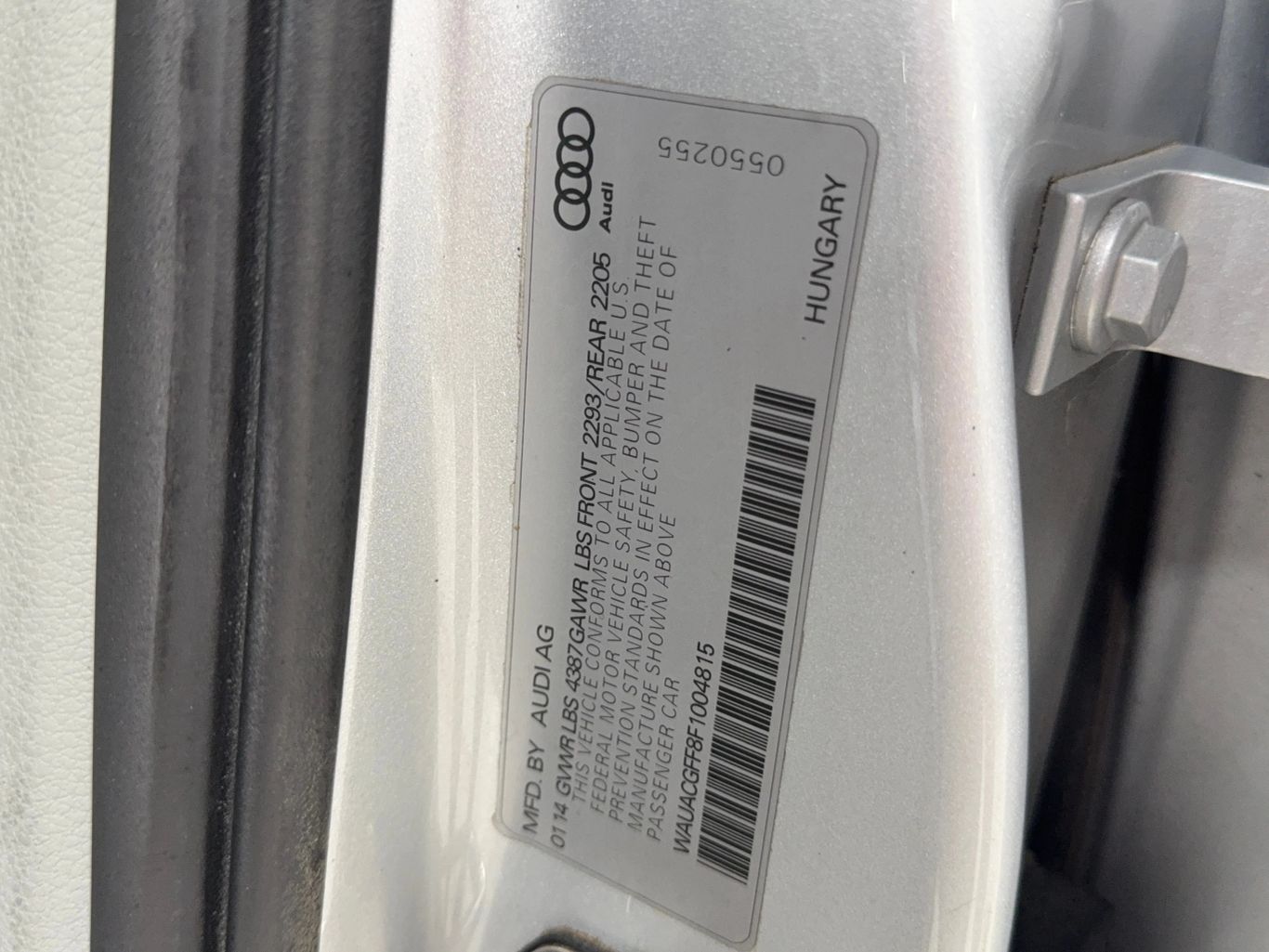 2015 AUDI A3 SEDAN 4-CYL, TURBO, 1.8 LITER 1.8T PREMIUM SEDAN 4D