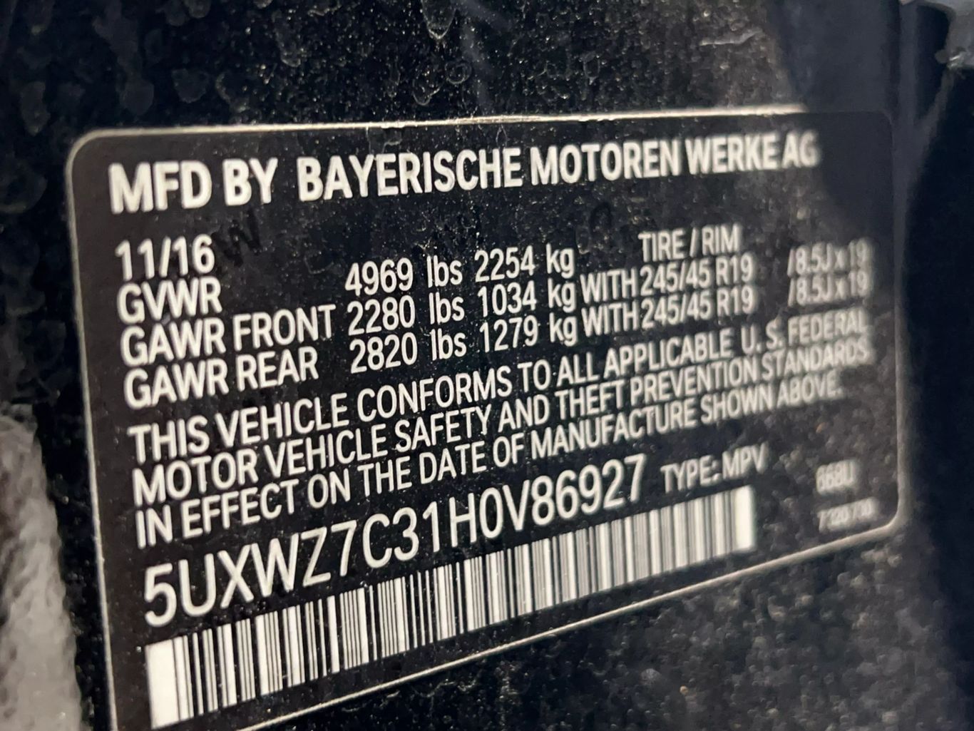 2017 BMW X3 SUV 4-CYL, TURBO, 2.0 LITER SDRIVE28I SPORT UTILITY 4D
