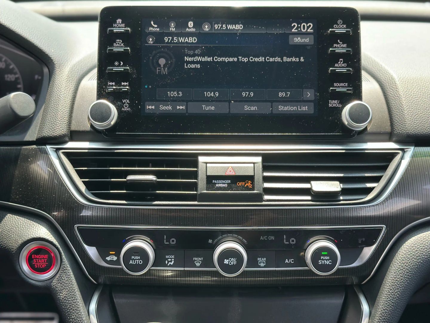2019 HONDA ACCORD SEDAN 4-CYL, I-VTEC, TURBO, 1.5 LITER SPORT SEDAN 4D