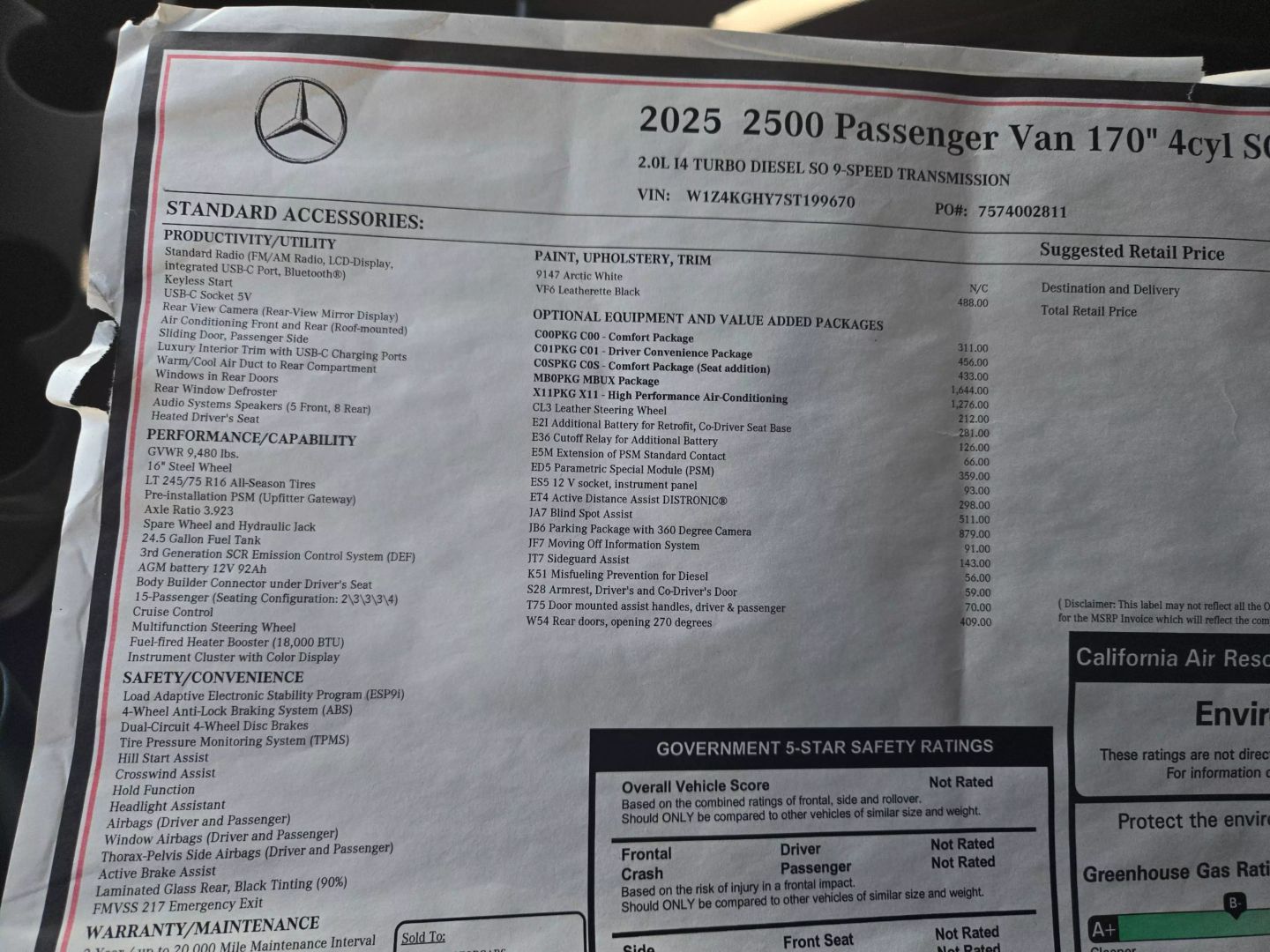 2025 Mercedes-benz Sprinter 2500 Passenger - Image 16
