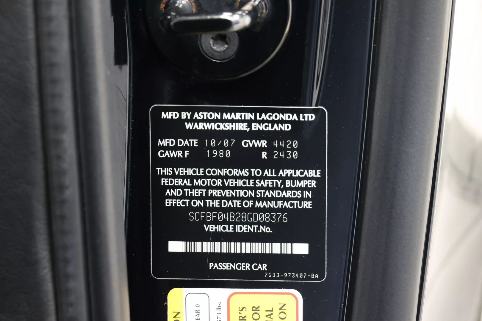 2008 Aston Martin Vantage - Image 102