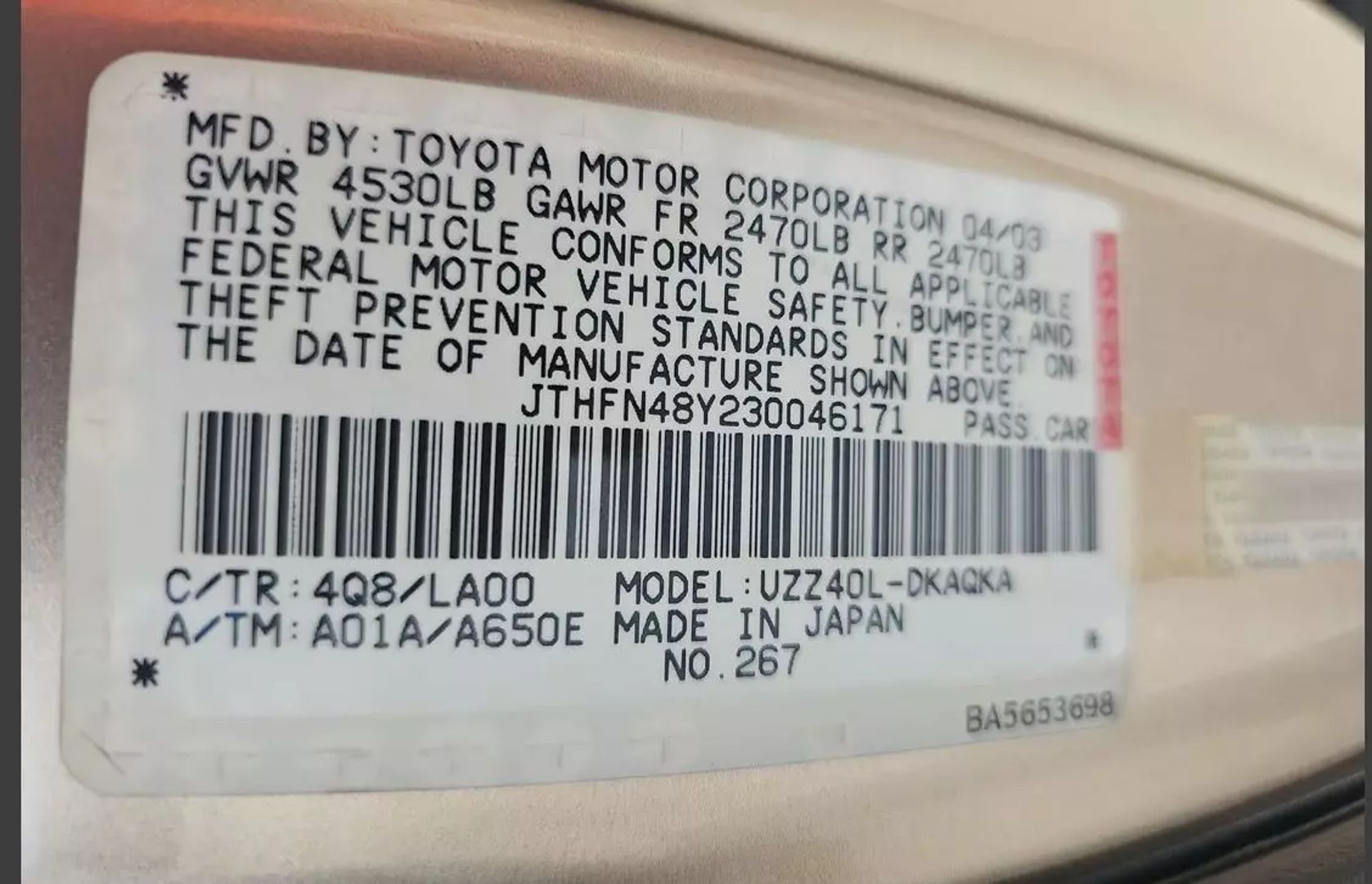 2003 Lexus Sc - Image 22