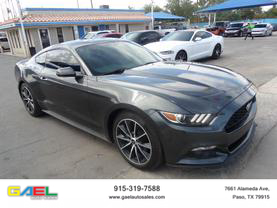 2017 FORD MUSTANG COUPE 4-CYL, ECOBOOST, 2.3T ECOBOOST COUPE 2D at Gael Auto Sales in El Paso, TX