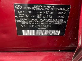 2015 HYUNDAI SONATA SEDAN RED AUTOMATIC - Auto Spot