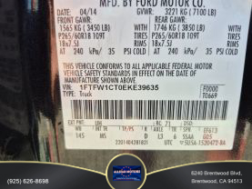 2014 FORD F150 SUPERCREW CAB PICKUP V6, ECOBOOST, 3.5L XLT PICKUP 4D 5 1/2 FT