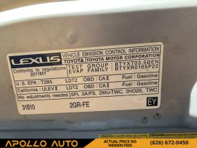 2010 LEXUS RX SUV V6, 3.5 LITER RX 350 SPORT UTILITY 4D