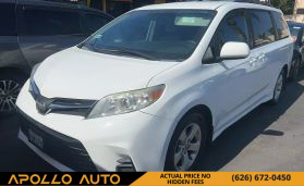 2019 TOYOTA SIENNA VAN V6, 3.5 LITER LE MINIVAN 4D