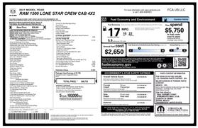 2021 RAM 1500 CREW CAB PICKUP V8, HEMI, 5.7 LITER LONE STAR PICKUP 4D 5 1/2 FT