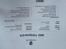 2022 PORSCHE 718 CAYMAN COUPE 6-CYL, 4.0 LITER GT4 "MANUAL TRANSMISSION"