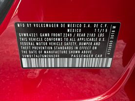 2016 VOLKSWAGEN JETTA SEDAN 4-CYL, PZEV, 1.8T 1.8T SPORT SEDAN 4D