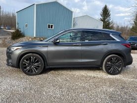2021 INFINITI QX50 SUV 4-CYL, TURBO, 2.0 LITER LUXE SPORT UTILITY 4D at T&T Repairables - used car dealership in Spencer, Indiana.
