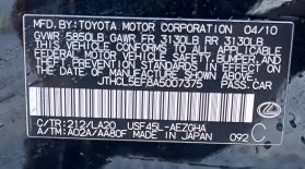 2010 LEXUS LS SEDAN V8, 4.6 LITER LS 460 SEDAN 4D