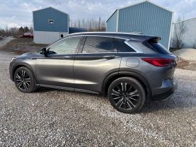 2021 INFINITI QX50 SUV 4-CYL, TURBO, 2.0 LITER LUXE SPORT UTILITY 4D at T&T Repairables - used car dealership in Spencer, Indiana.