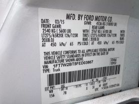 2015 FORD F250 SUPER DUTY CREW CAB PICKUP V8, TURBO DIESEL, 6.7L PLATINUM PICKUP 4D 6 3/4 FT