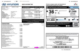 2022 HYUNDAI ACCENT SEDAN 4-CYL, 1.6 LITER SE SEDAN 4D
