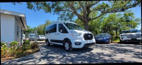 2021 FORD TRANSIT 350 PASSENGER VAN PASSENGER V6, FLEX FUEL, 3.5 LITER XLT W/MEDIUM ROOF VAN 3D