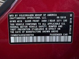 2016 VOLKSWAGEN PASSAT