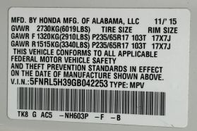 2016 HONDA ODYSSEY VAN - AUTOMATIC - Gentle Carmen Auto