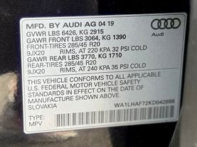 2019 AUDI Q7 SUV 4-CYL, TURBO, 2.0 LITER 45 TFSI PREMIUM PLUS SPORT UTILITY 4D