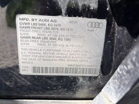 2020 AUDI Q5 SUV 4-CYL, TURBO, 2.0 LITER 45 TFSI PRESTIGE SPORT UTILITY 4D at T&T Repairables - used car dealership in Spencer, Indiana.