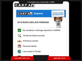2018 BUICK ENCLAVE SUV V6, 3.6 LITER PREMIUM SPORT UTILITY 4D