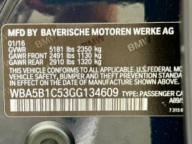 2016 BMW 5 SERIES SEDAN 6-CYL, TURBO, 3.0 LITER 535I SEDAN 4D