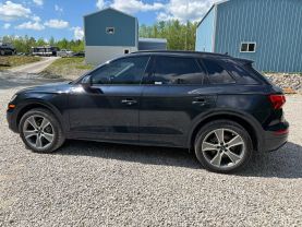 2020 AUDI Q5 SUV 4-CYL, TURBO, 2.0 LITER 45 TFSI PRESTIGE SPORT UTILITY 4D at T&T Repairables - used car dealership in Spencer, Indiana.