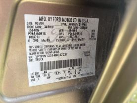 2005 FORD F150 SUPERCREW CAB PICKUP V8, 5.4 LITER LARIAT PICKUP 4D 5 1/2 FT at T&T Repairables - used car dealership in Spencer, Indiana.