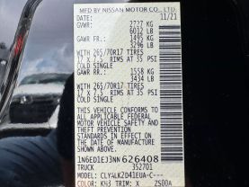 2022 NISSAN FRONTIER CREW CAB PICKUP V6, 3.8 LITER PRO-X PICKUP 4D 5 FT