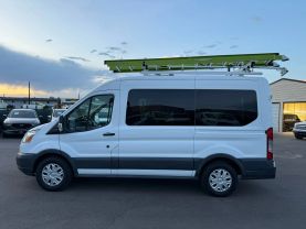 2016 FORD TRANSIT 150 WAGON PASSENGER V6, FLEX FUEL, 3.7 LITER XLT W/MEDIUM ROOF W/SLIDING SIDE DOOR VAN 3D