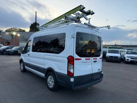 2016 FORD TRANSIT 150 WAGON PASSENGER V6, FLEX FUEL, 3.7 LITER XLT W/MEDIUM ROOF W/SLIDING SIDE DOOR VAN 3D