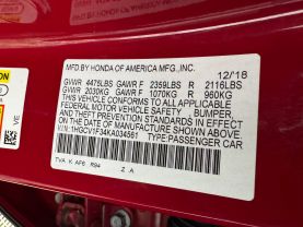 2019 HONDA ACCORD SEDAN 4-CYL, I-VTEC, TURBO, 1.5 LITER SPORT SEDAN 4D