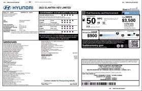 2023 HYUNDAI ELANTRA HYBRID SEDAN 4-CYL, HYBRID, GDI, 1.6 LITER LIMITED HEV SEDAN 4D