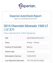 2015 CHEVROLET SILVERADO 1500 CREW CAB PICKUP V8, ECOTEC3, 5.3 LITER LT PICKUP 4D 5 3/4 FT