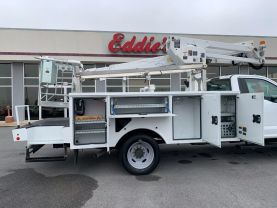 2020 FORD F550 SD 43FT CABLE PLACER BUCKET TRUCK ALTEC AT238P BUCKET TRUCKS V8, TURBO DIESEL, 6.7 LITER XL REG CAB 2D - Eddies Auto Sales