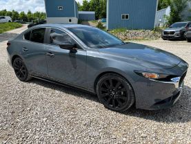 2022 MAZDA MAZDA3 SEDAN 4-CYL, SKYACTIV-G, 2.5 LITER CARBON EDITION SEDAN 4D at T&T Repairables - used car dealership in Spencer, Indiana.
