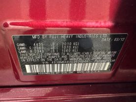 2012 SUBARU LEGACY SEDAN 4-CYL, PZEV, 2.5 LITER 2.5I SEDAN 4D